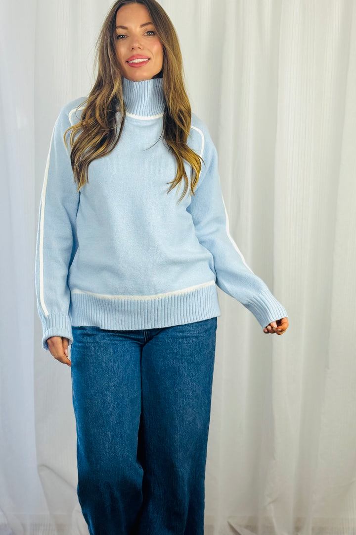 Angie Knit Top in Baby Blue