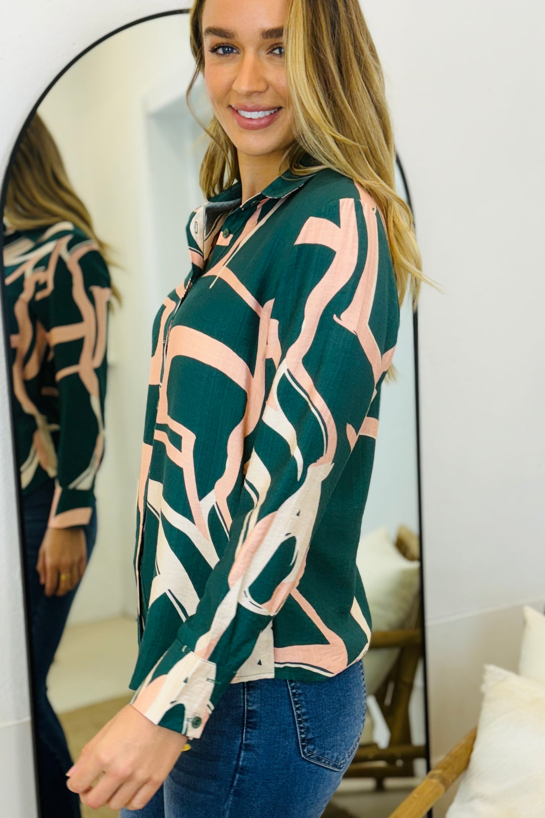 Luana Shirt in Green Print