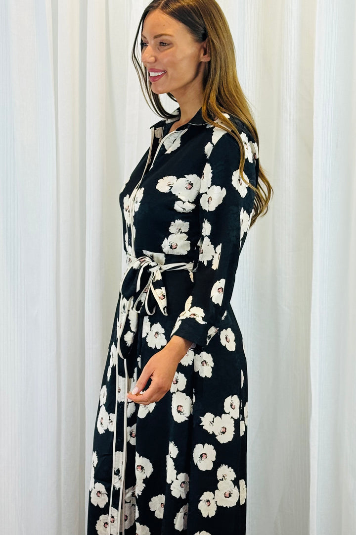 Bekka Black Floral Shirt Dress