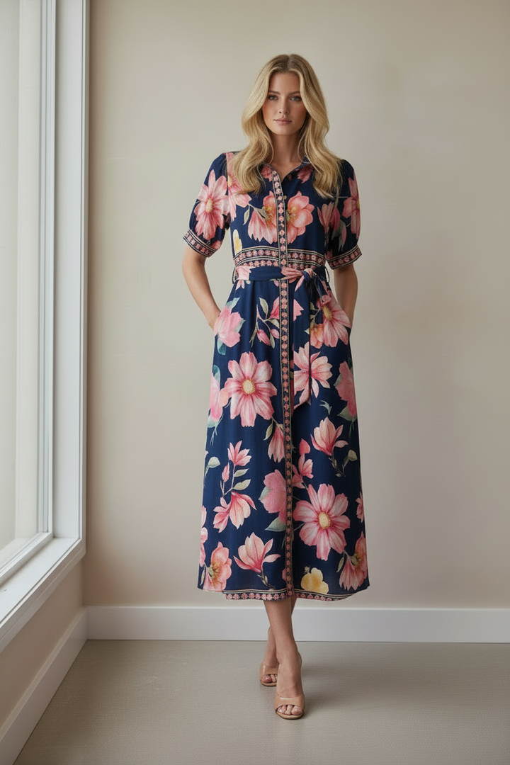 Natalia Navy Floral Maxi