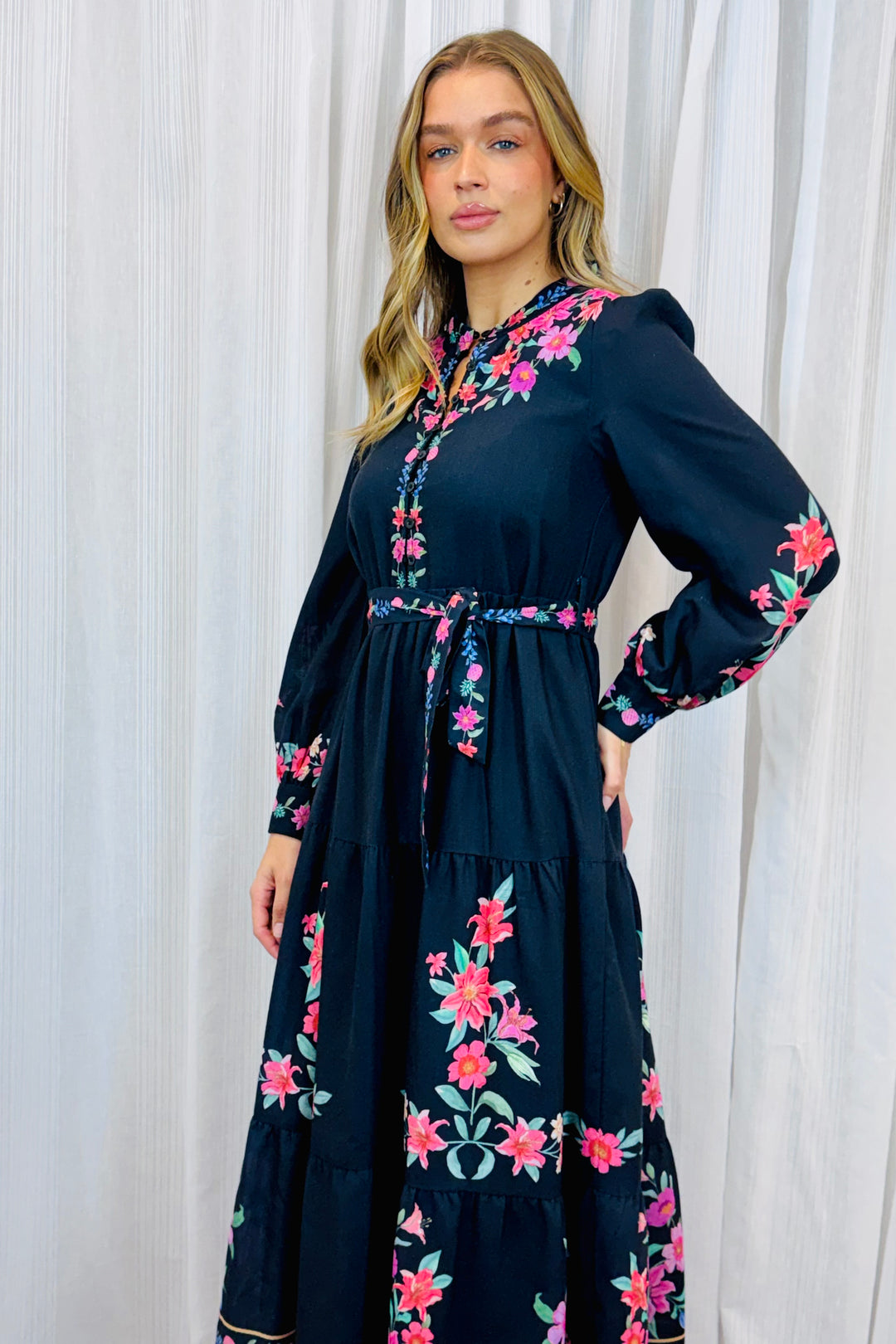 Scarlet Black Floral Print Dress