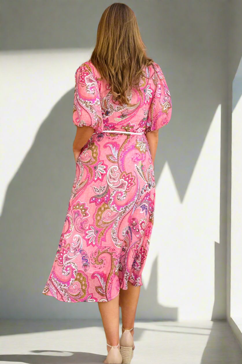 Leah New Pink Paisley Print