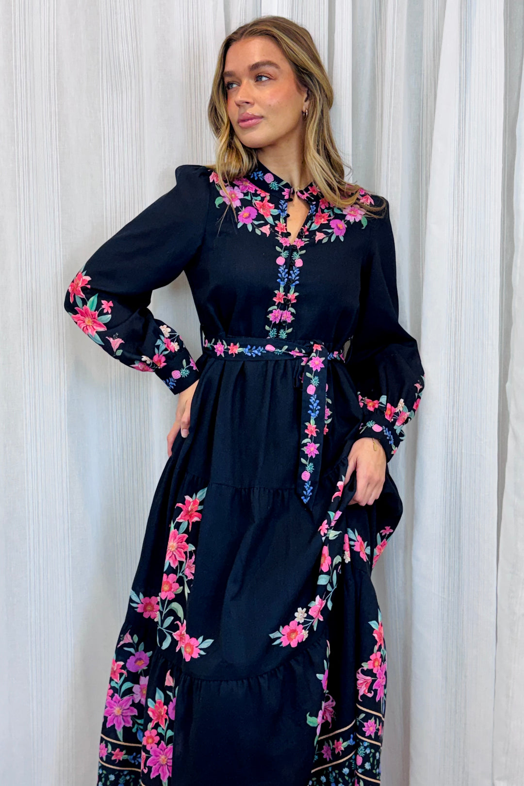 Scarlet Black Floral Print Dress