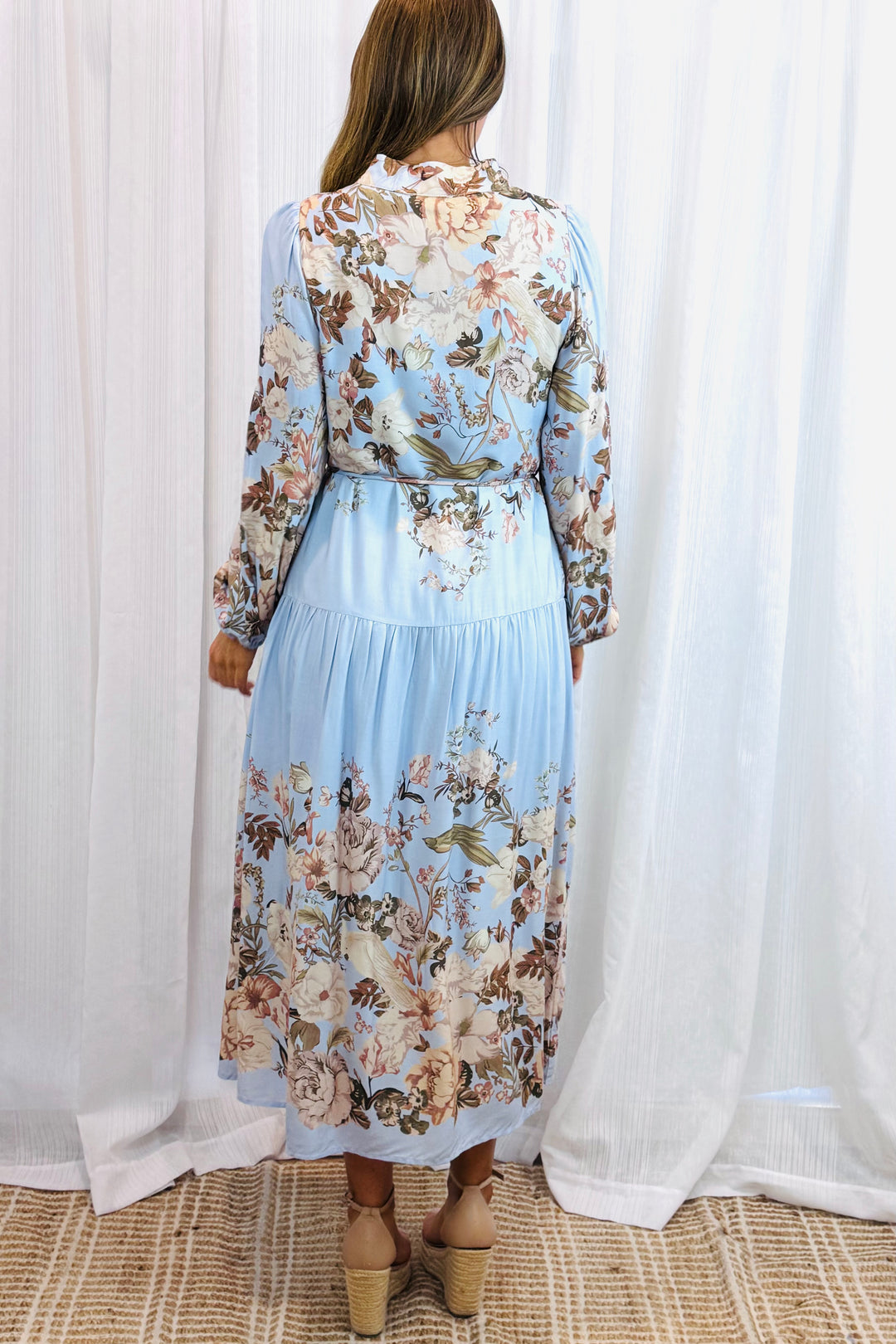 Juliet Floral Dress in Blue