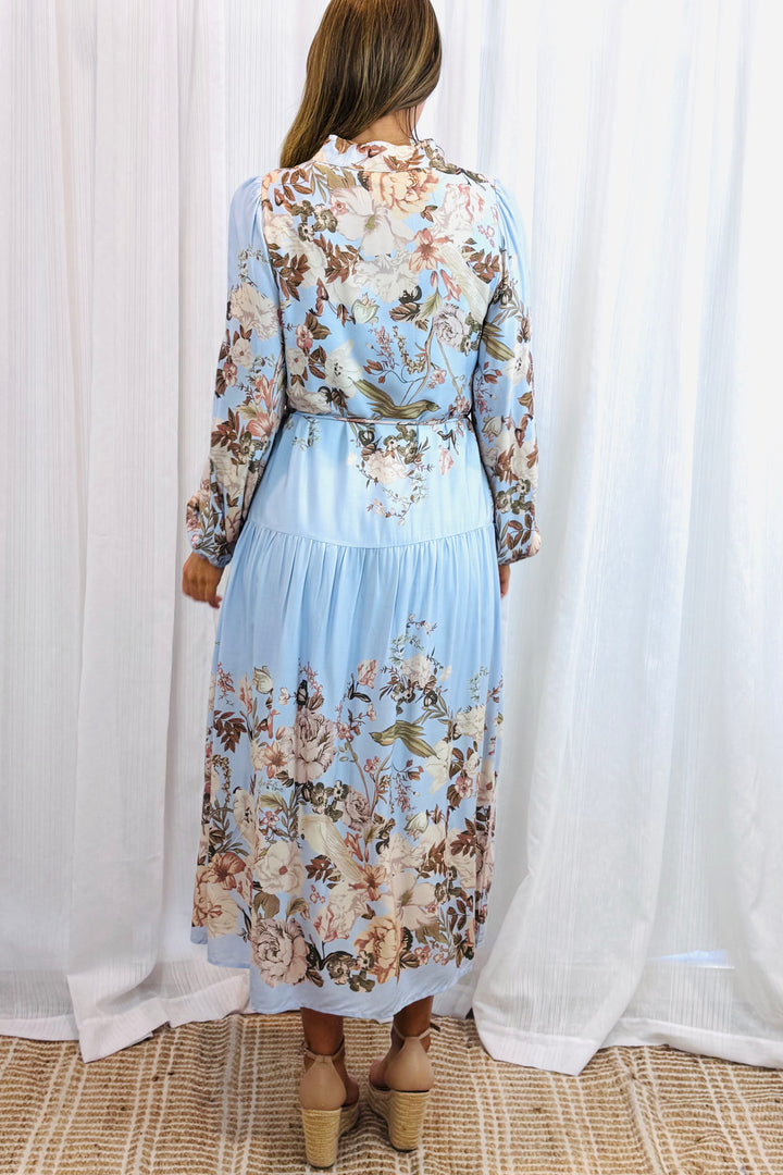 Juliet Floral Dress in Blue