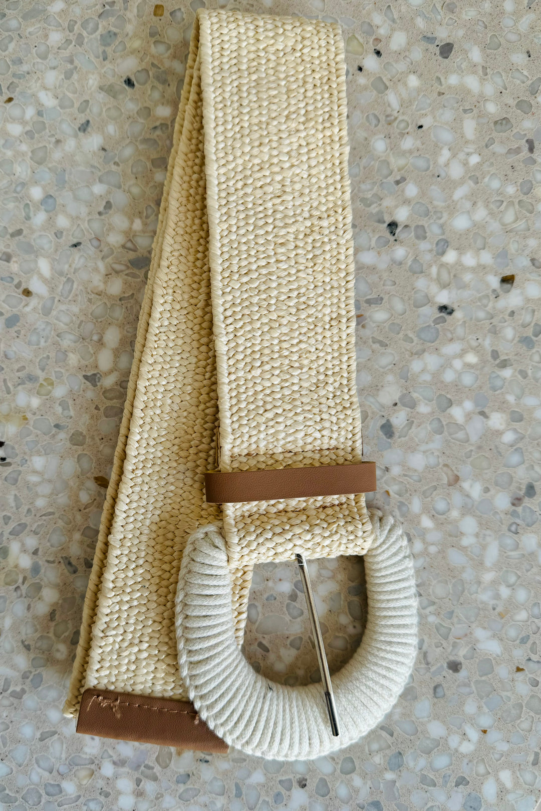 Elsie Rattan Belt With Buckle