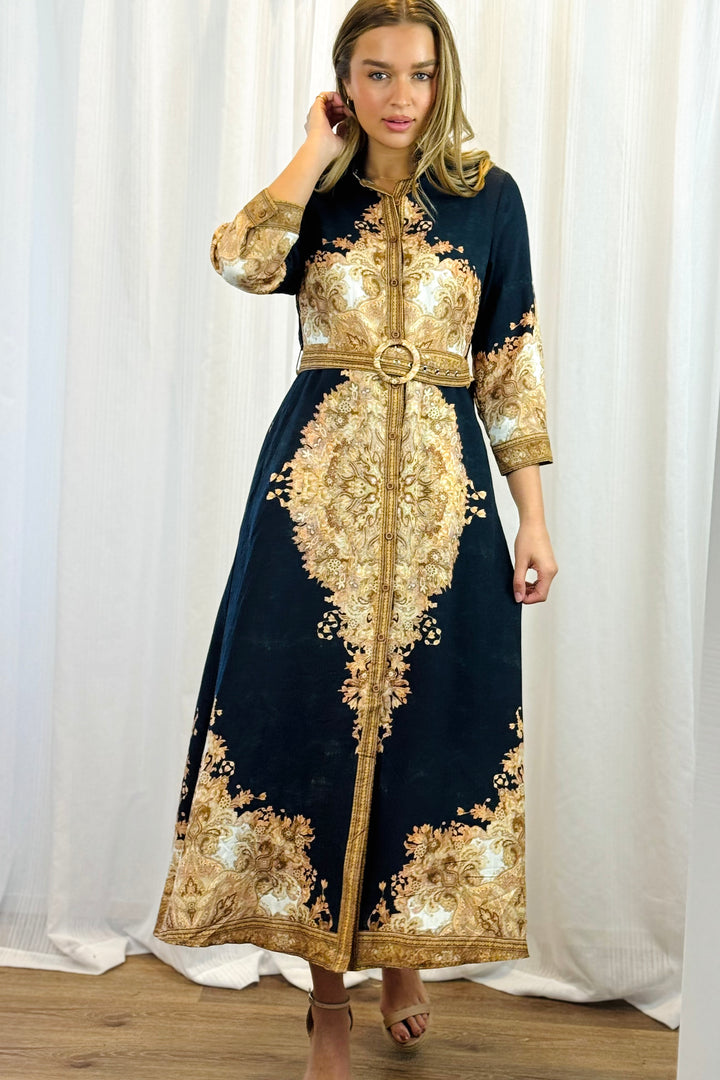 Marni Shirt Dress With Embroidered Print.