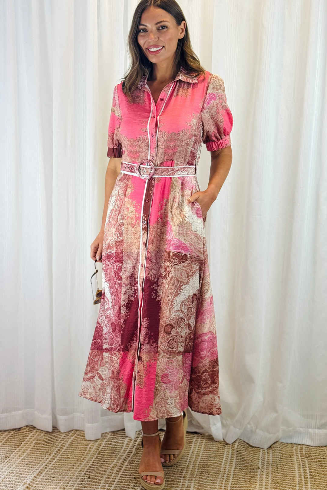 Felicia Multi Print Shirt Dress