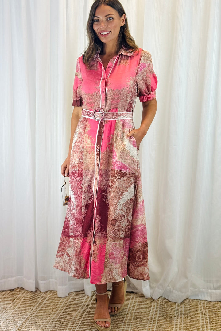Felicia Multi Print Shirt Dress
