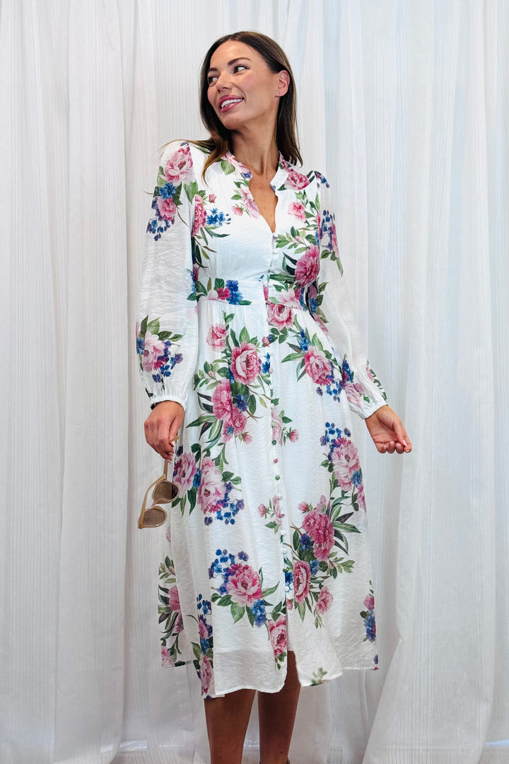 Lily Multi Floral Print  Dress