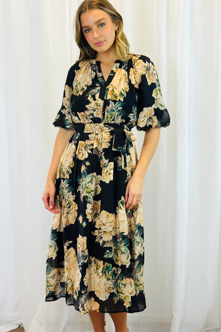 Stella Floral Print Midi Dress
