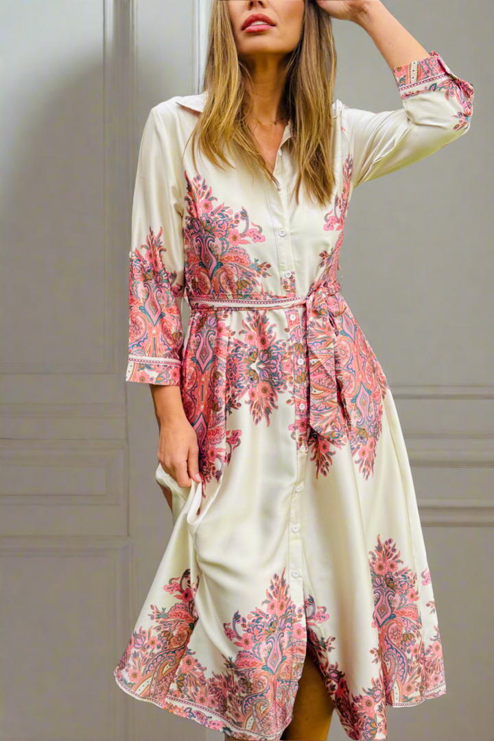 Madeline Midi Dress in Off White