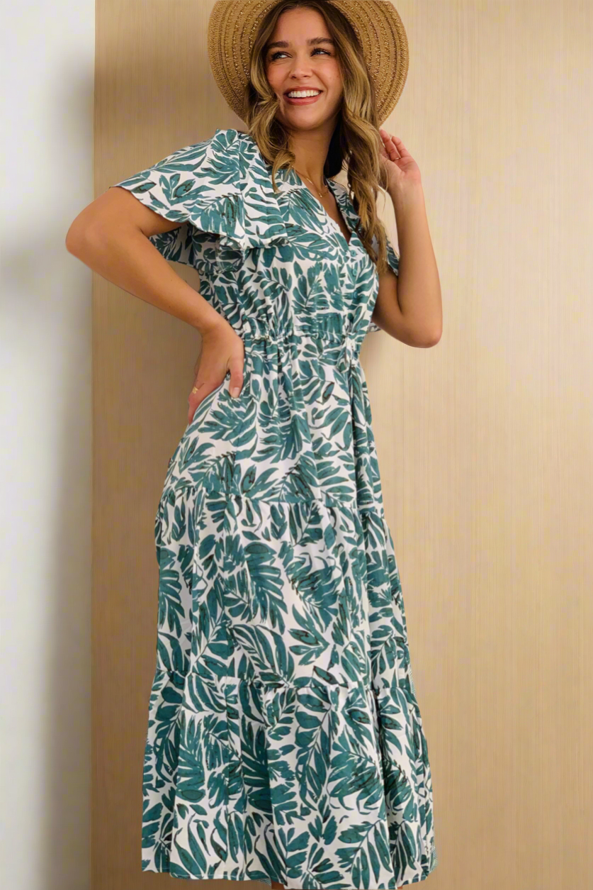 Arena Jungle Print Midi Dress