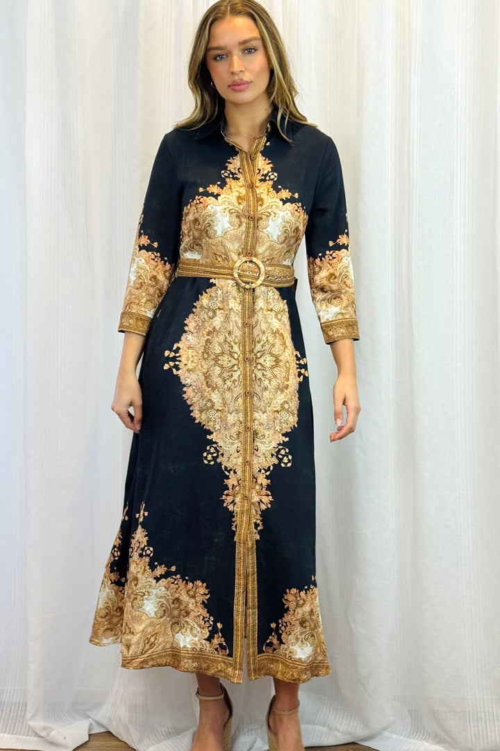 Marni Shirt Dress With Embroidered Print.
