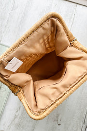 Jersey Shoulder Rattan Bag with strap