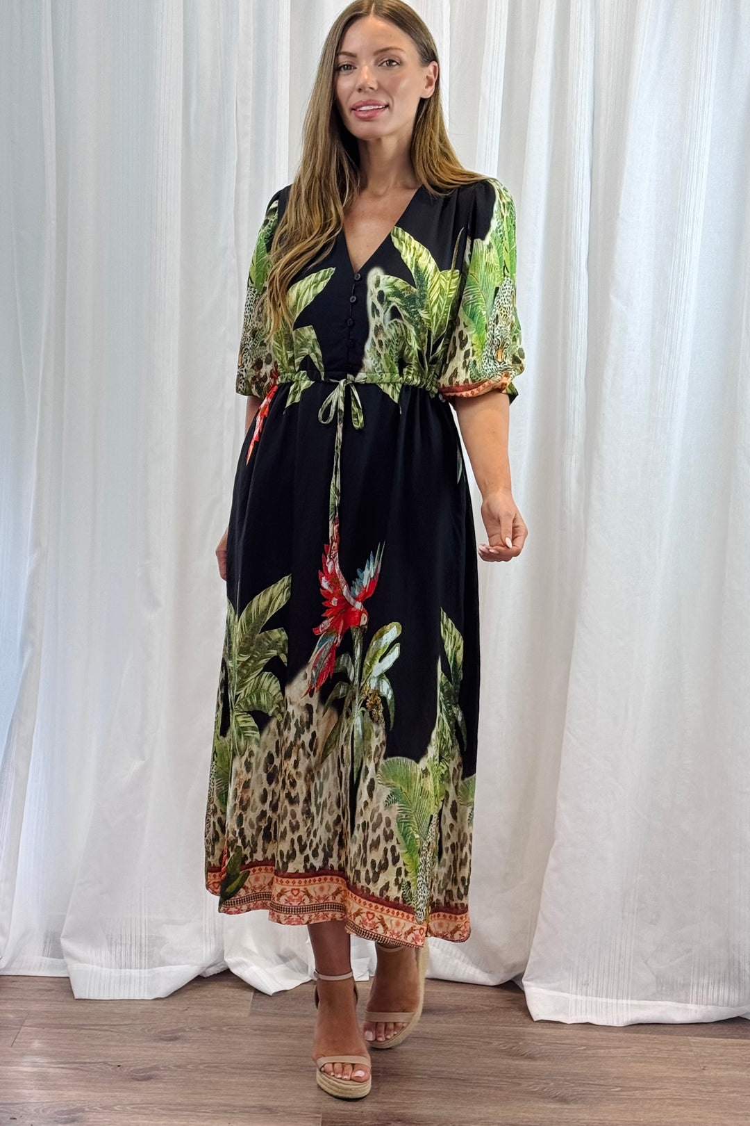 Martini Black Multi Print Dress