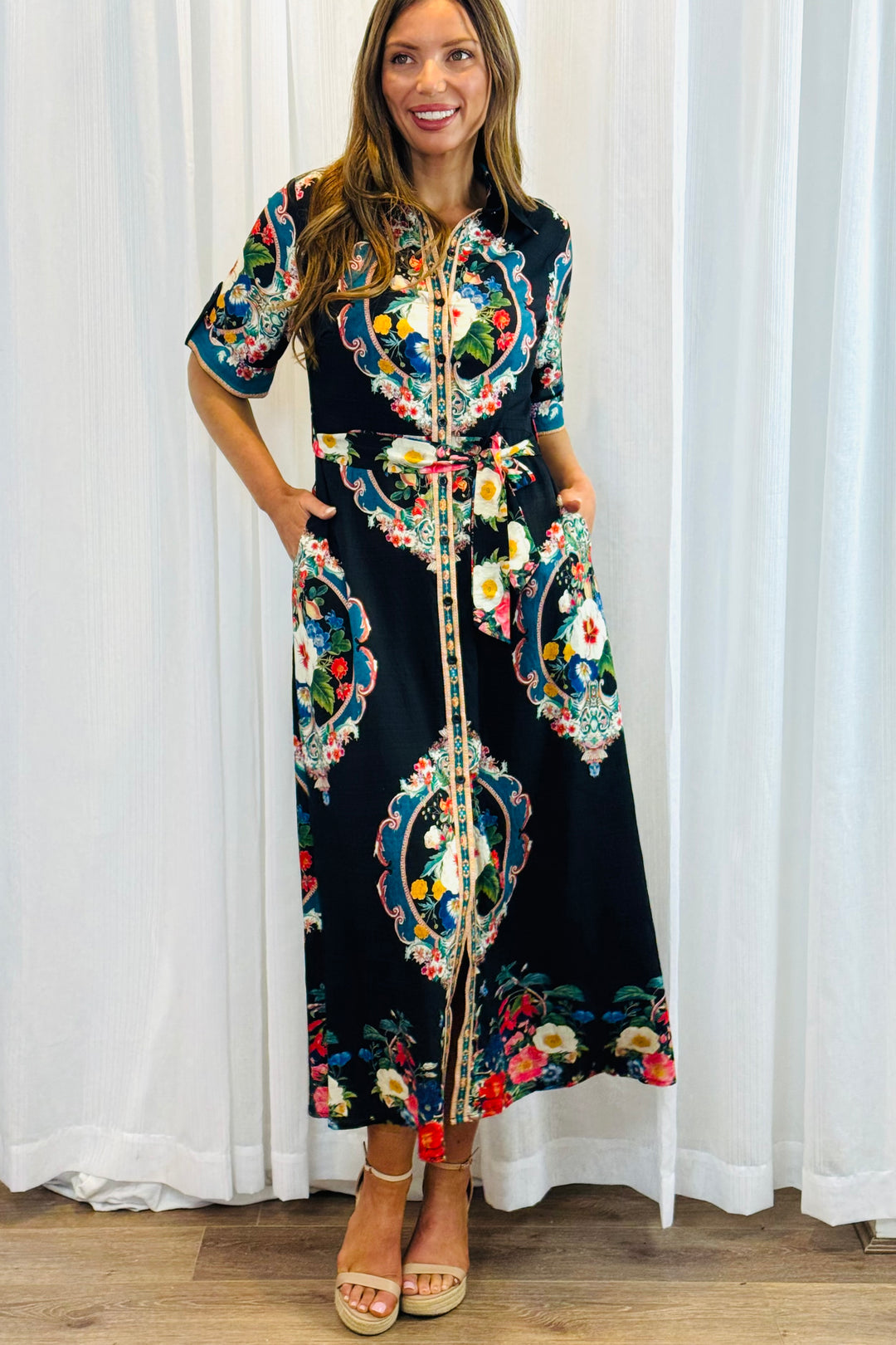 Alila Black Multi Print Dress