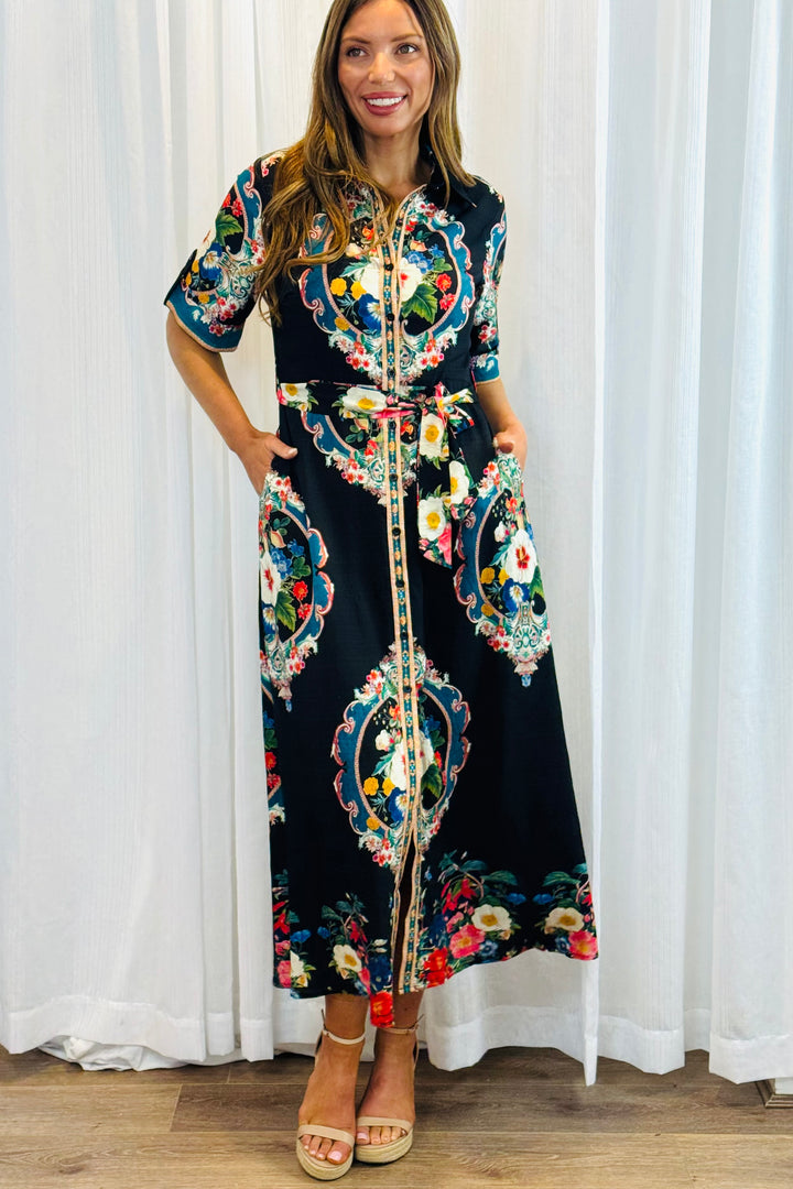 Alila Black Multi Print Dress
