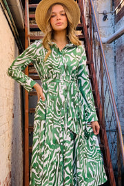 Florentine Zebra Print Shirt Dress