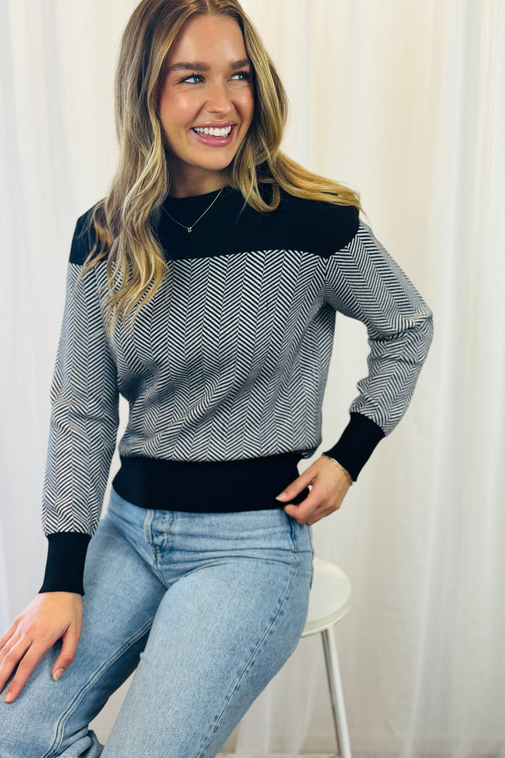 Jessie Knit Top in Black Print