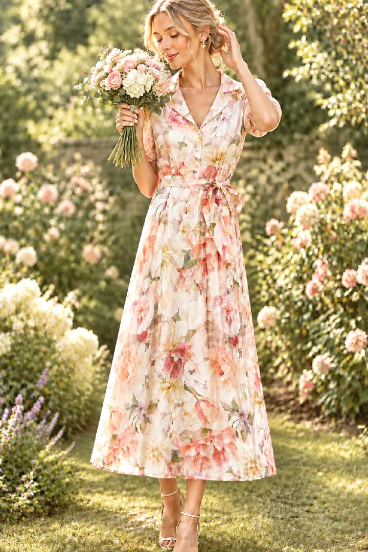 Claudia Floral Midi Shirt Dress