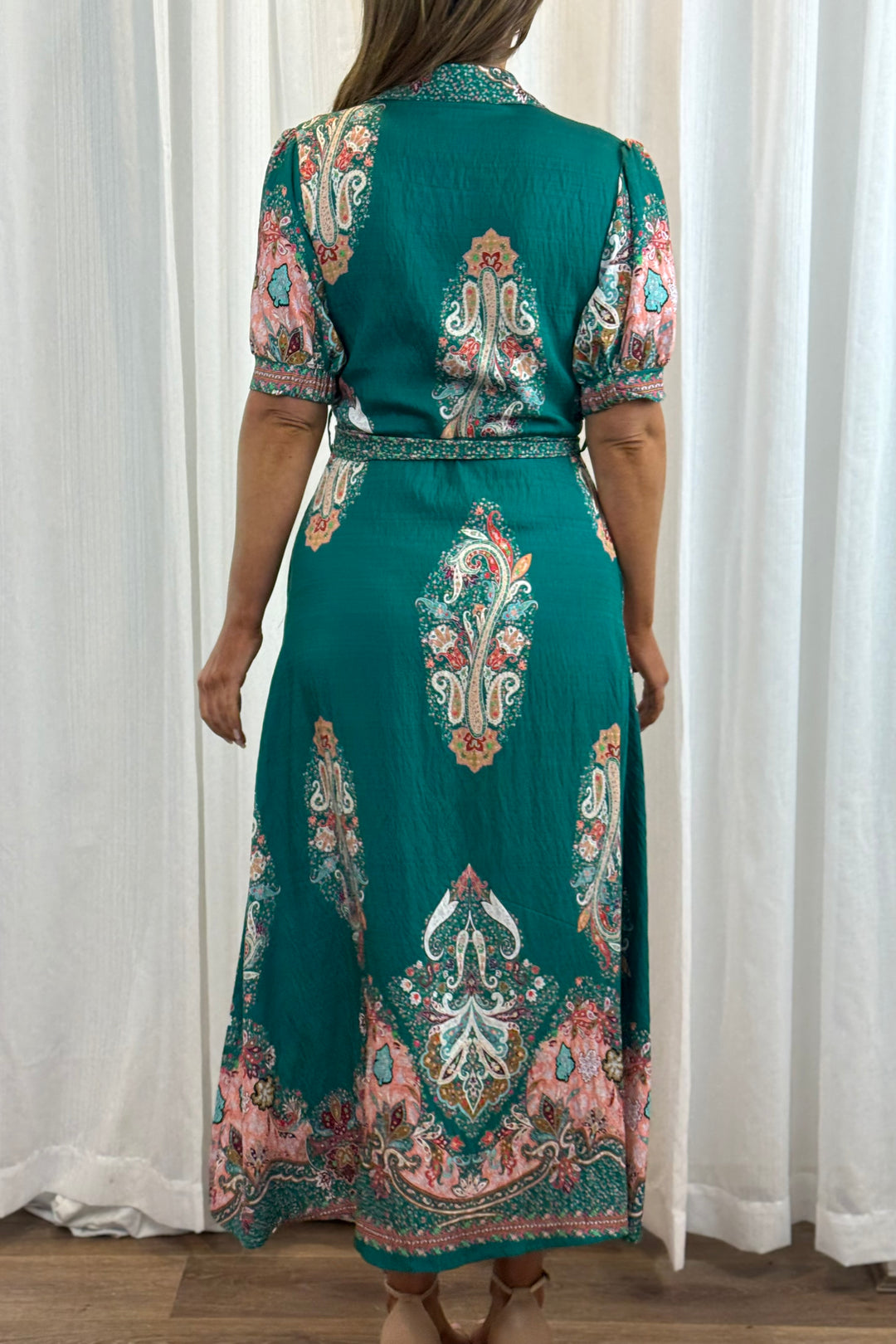 Gidget Short Sleeve Dress With Embroidered Print