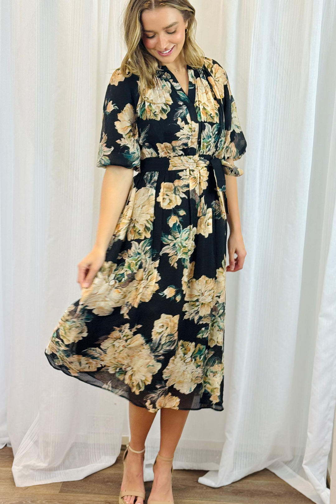 Stella Floral Print Midi Dress