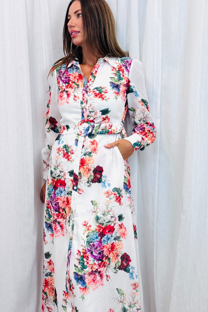 Electra Floral Midi Print Dress