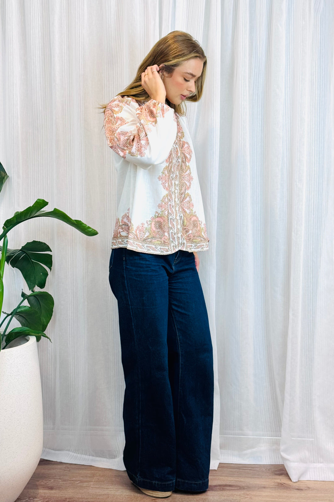 Penelope Embroidered Print Shirt