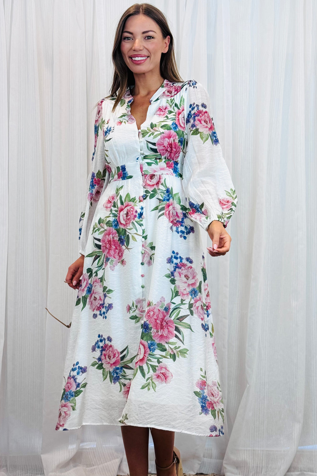 Lily Multi Floral Print  Dress