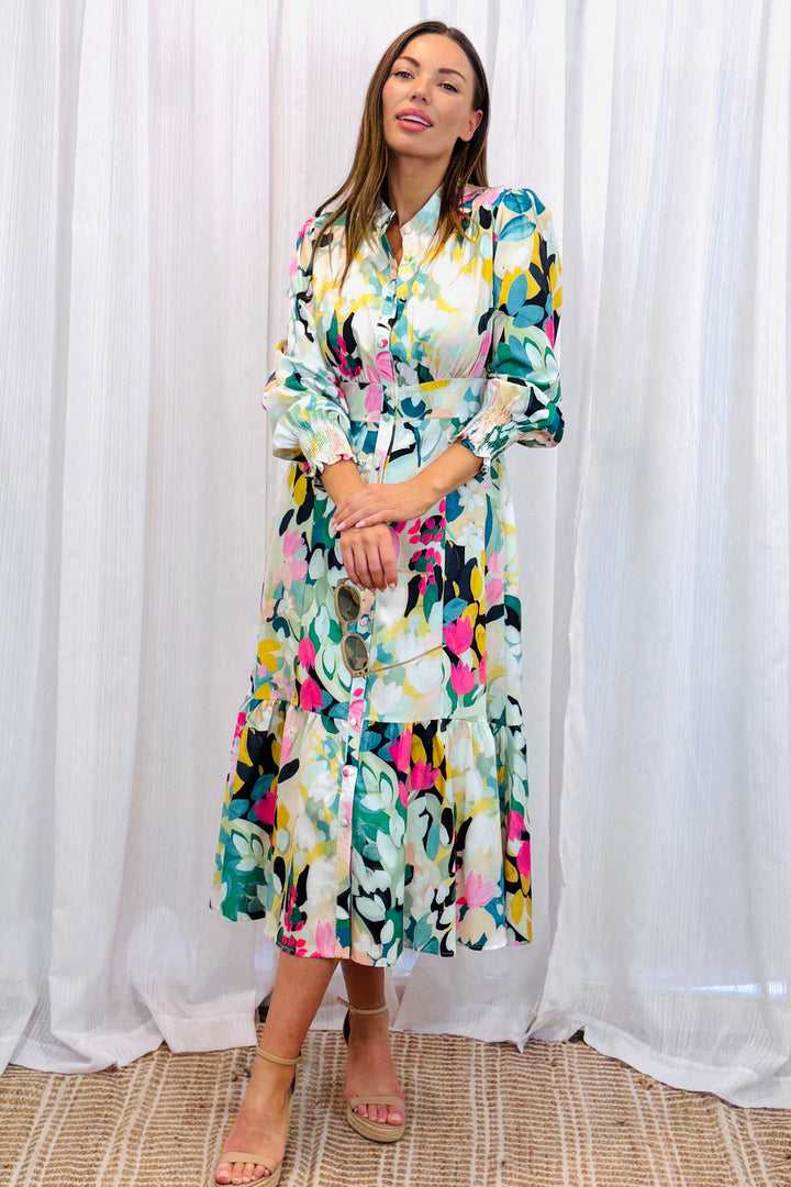 Ivy Shirt Dress in Floral  Print
