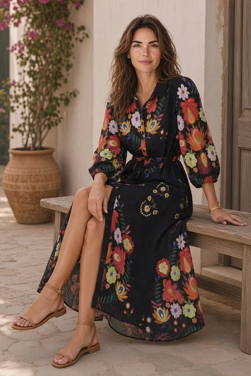 Faith Floral Dress In Black
