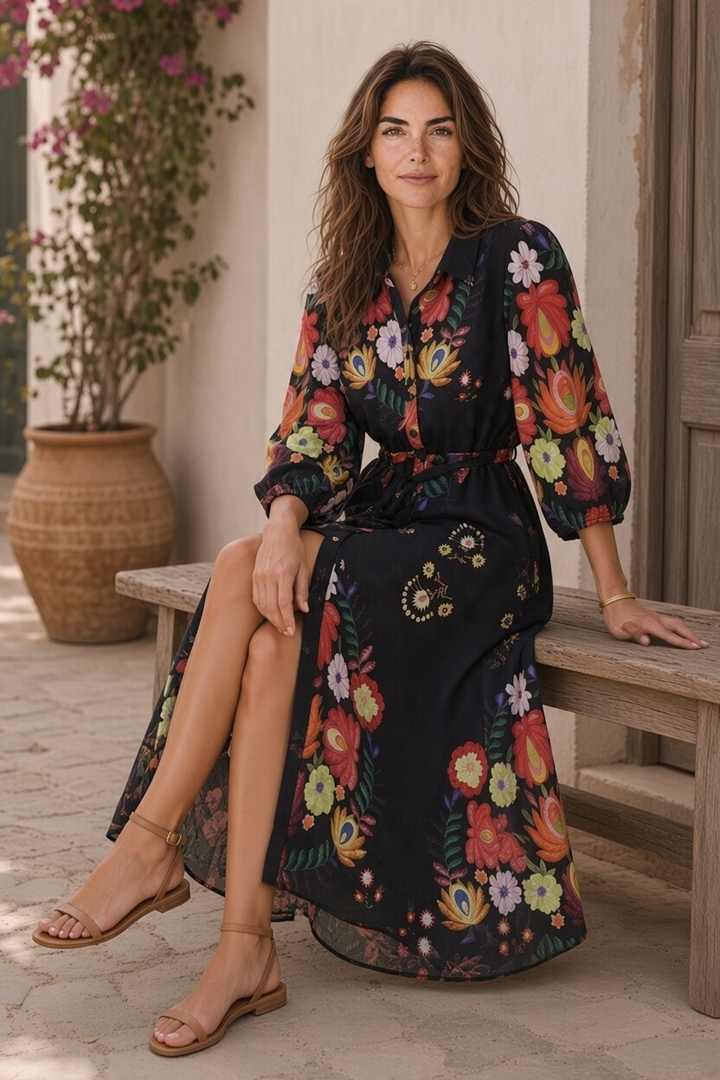 Faith Floral Dress In Black