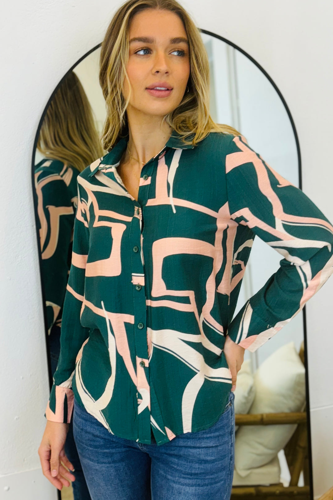 Luana Shirt in Green Print