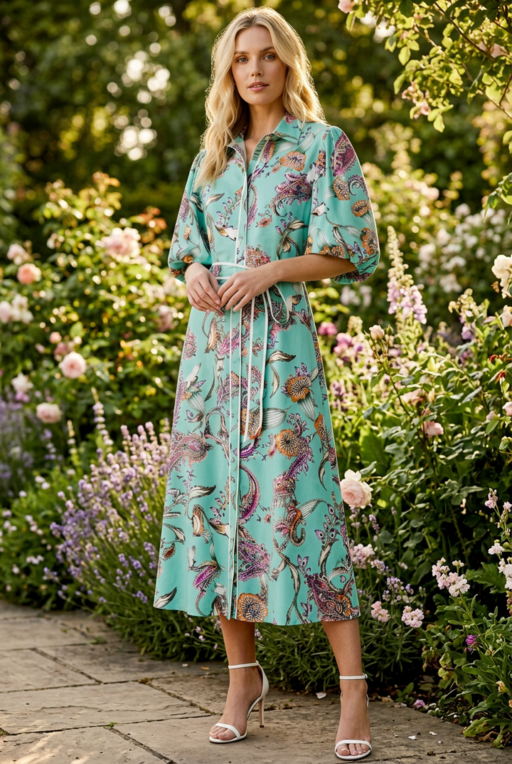 Leah New Green Multi Print
