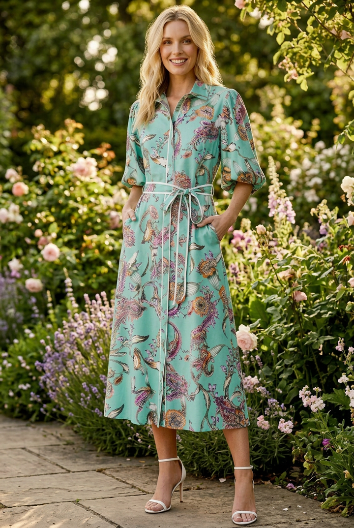 Leah New Green Multi Print