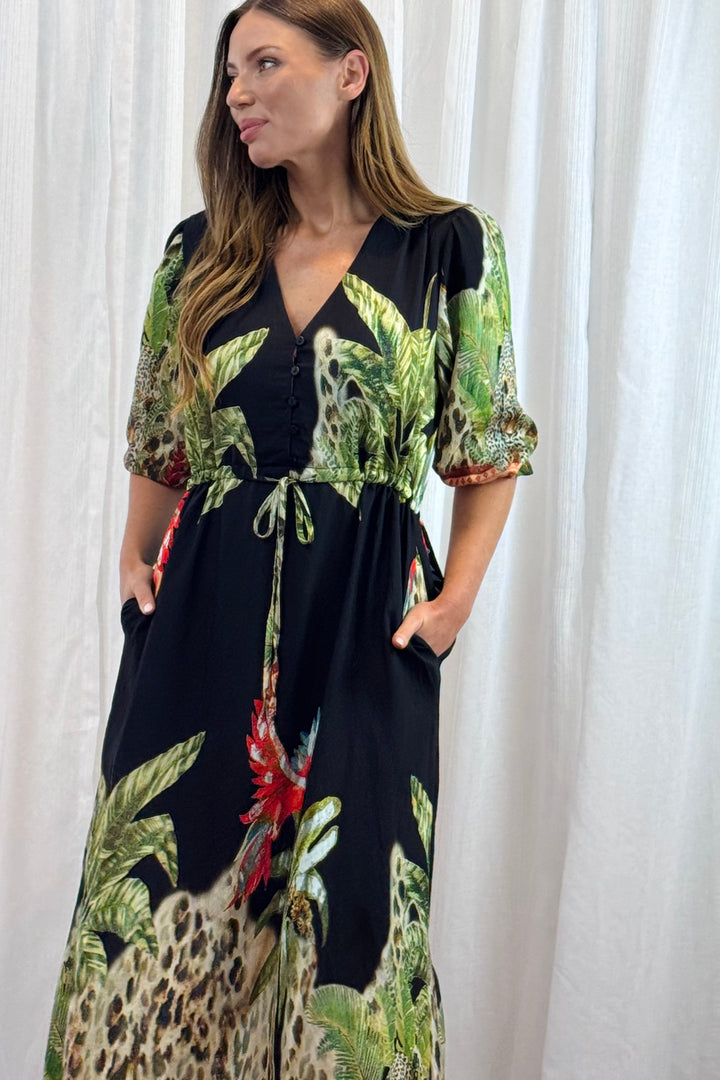 Martini Black Multi Print Dress