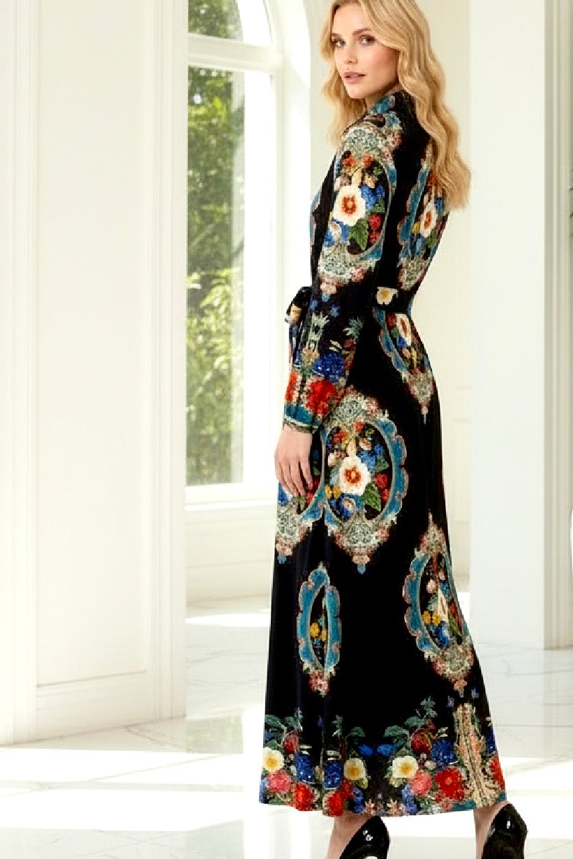 Alila Shirt Maxi Print Dress in Long Sleeve