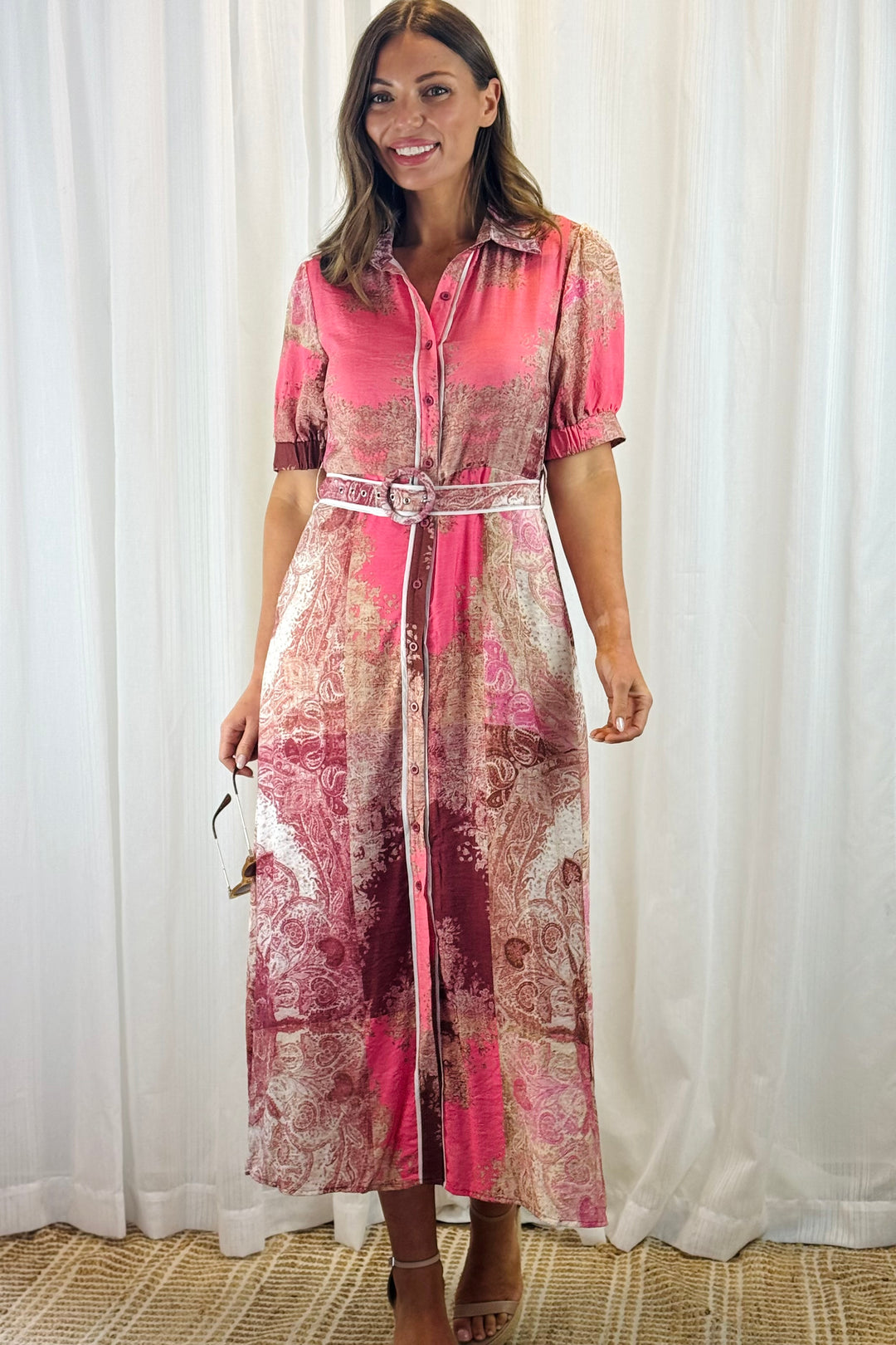 Felicia Multi Print Shirt Dress