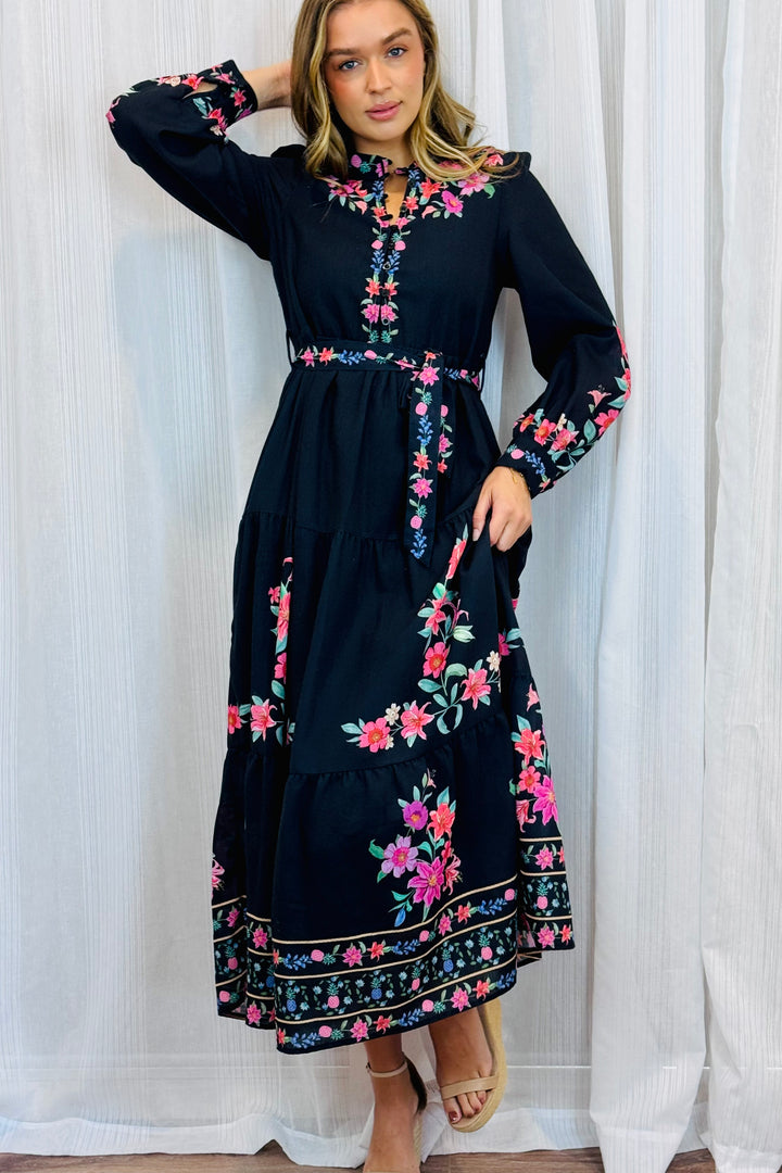 Scarlet Black Floral Print Dress