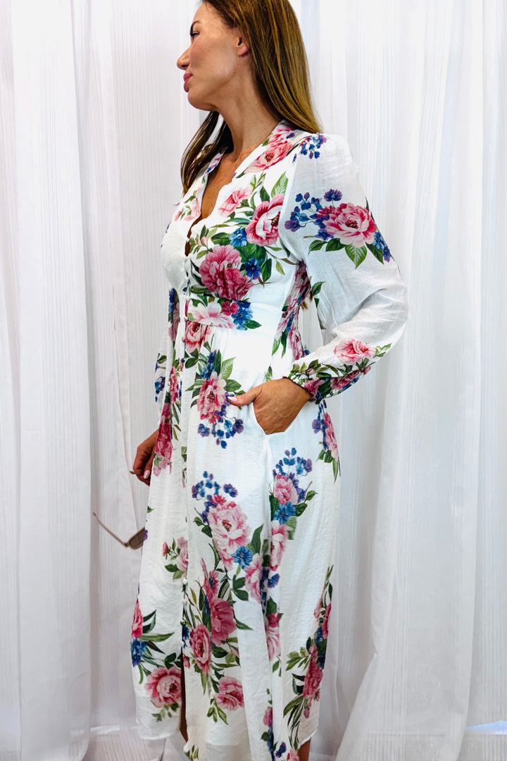 Lily Multi Floral Print  Dress