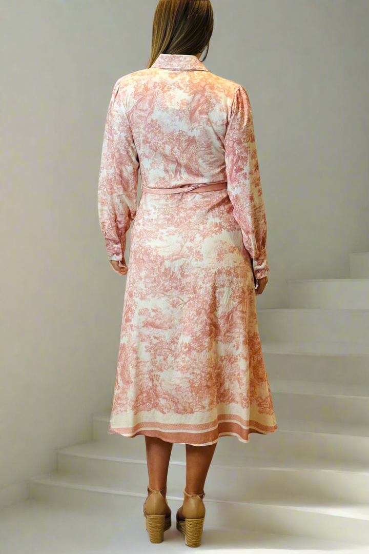 April Shirt Midi Dress In Blush