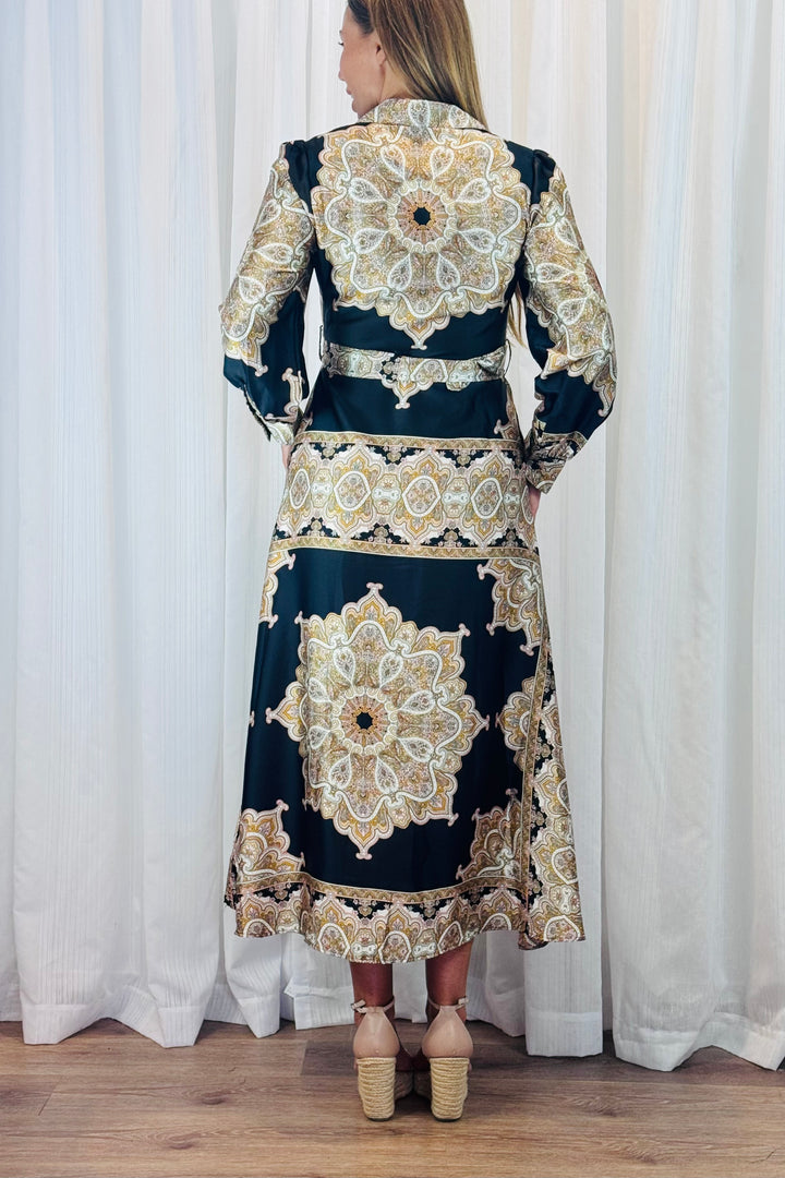 Angelina Multi Black Print in Long Sleeve