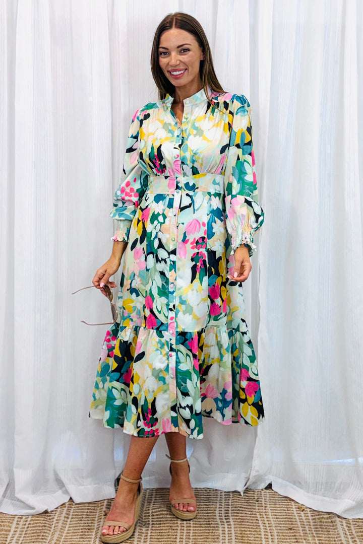 Ivy Shirt Dress in Floral  Print
