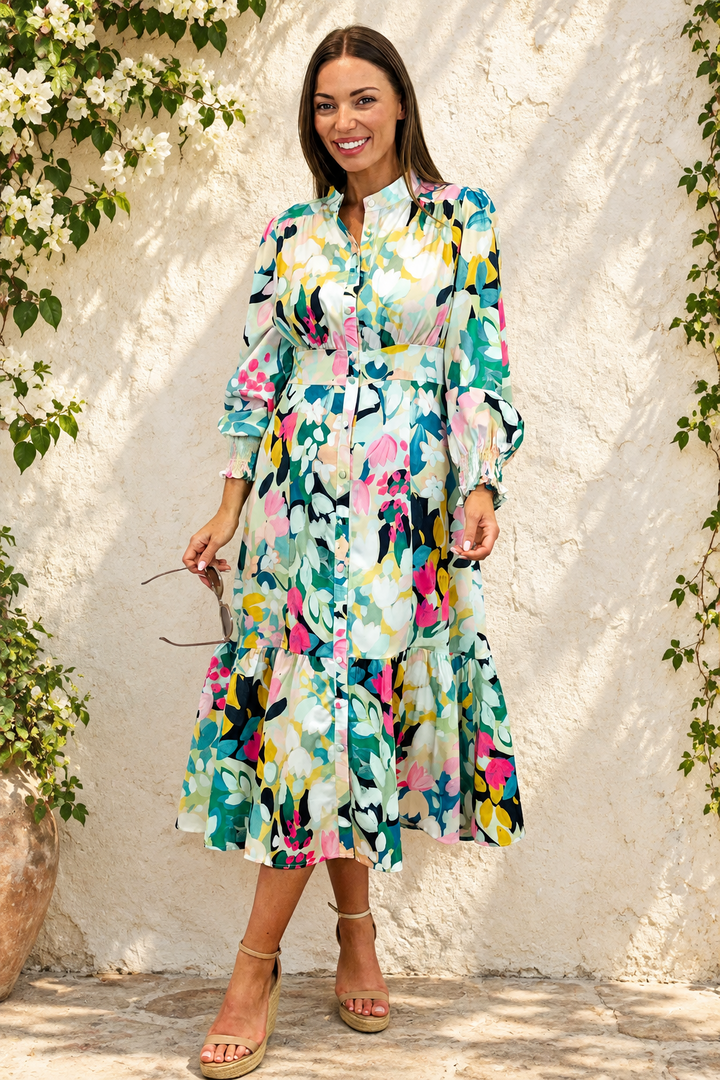 Ivy Shirt Dress in Floral  Print