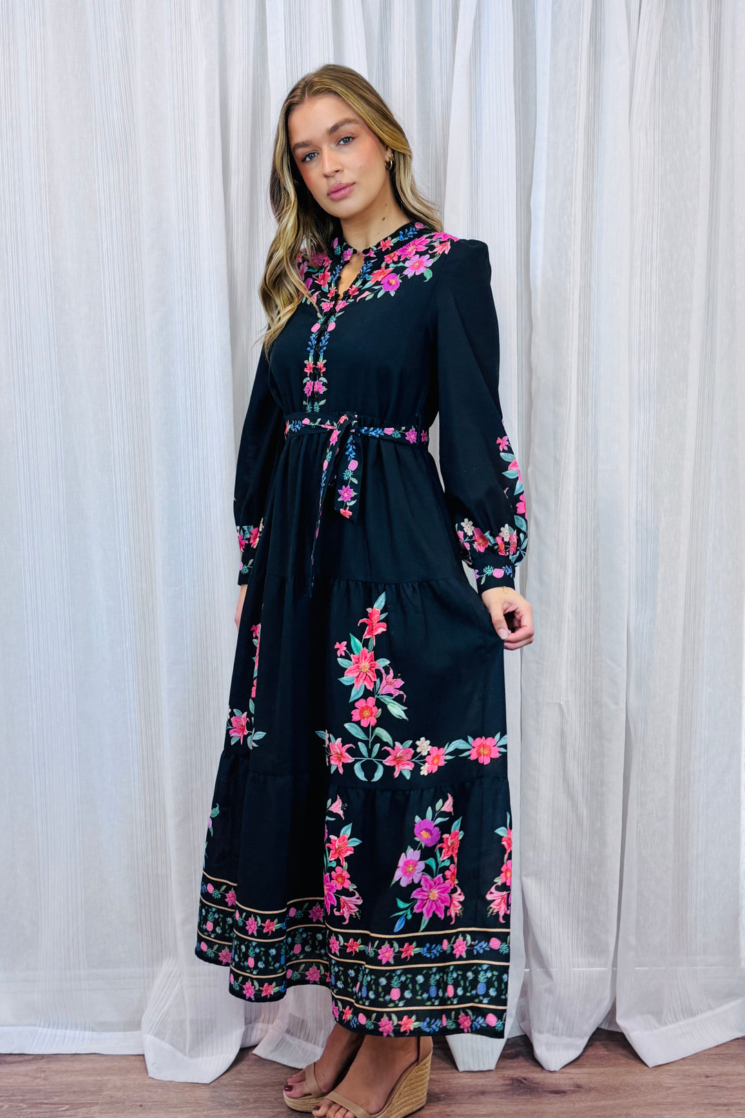 Scarlet Black Floral Print Dress