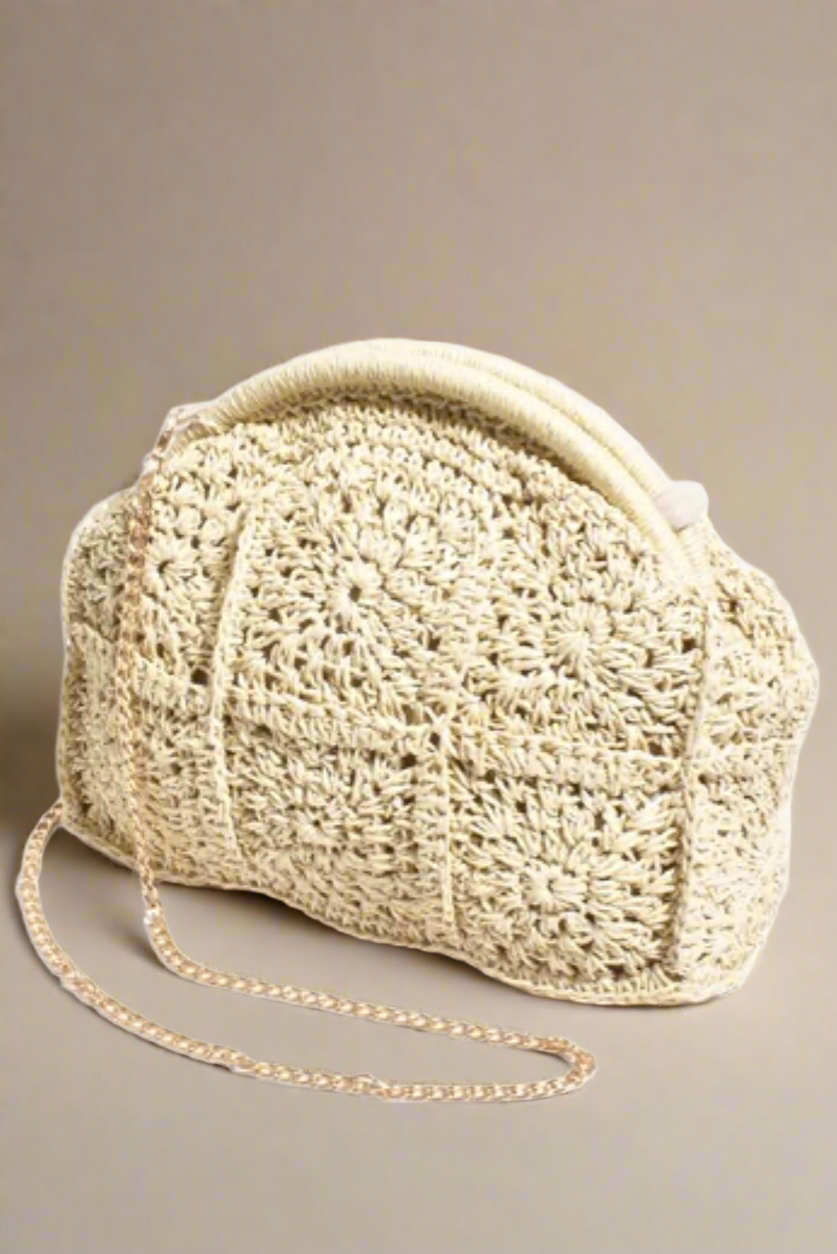 Charlotte Crochet Bag with Gold Chain