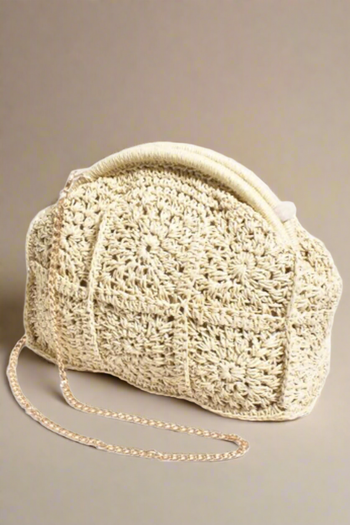Charlotte Crochet Bag with Gold Chain
