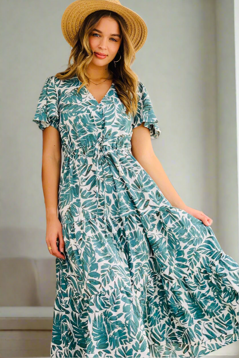 Arena Jungle Print Midi Dress