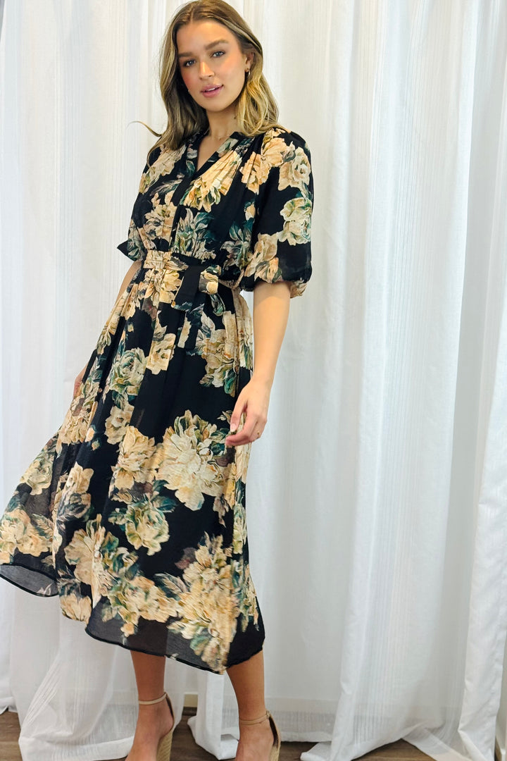 Stella Floral Print Midi Dress